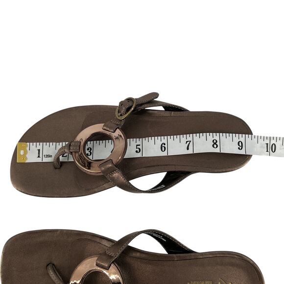 Kim Rogers Morissa Thong Sandals Metallic Bronze Size 6M - Picture 13 of 15